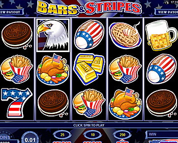 New American slots machine on Platinum Casino : Bars & Stripes