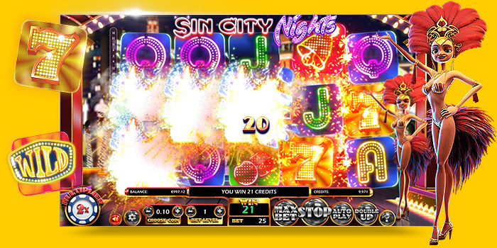 Machine à sous en ligne 3D Sin City Nights par Betsoft Gaming