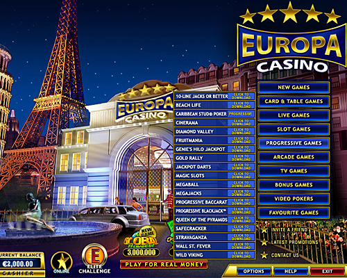 Europa Casino : the most playing online casino in Europe