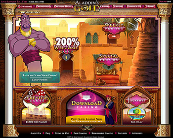 The best casino bonus are available on the Aladdin's Gold Casino