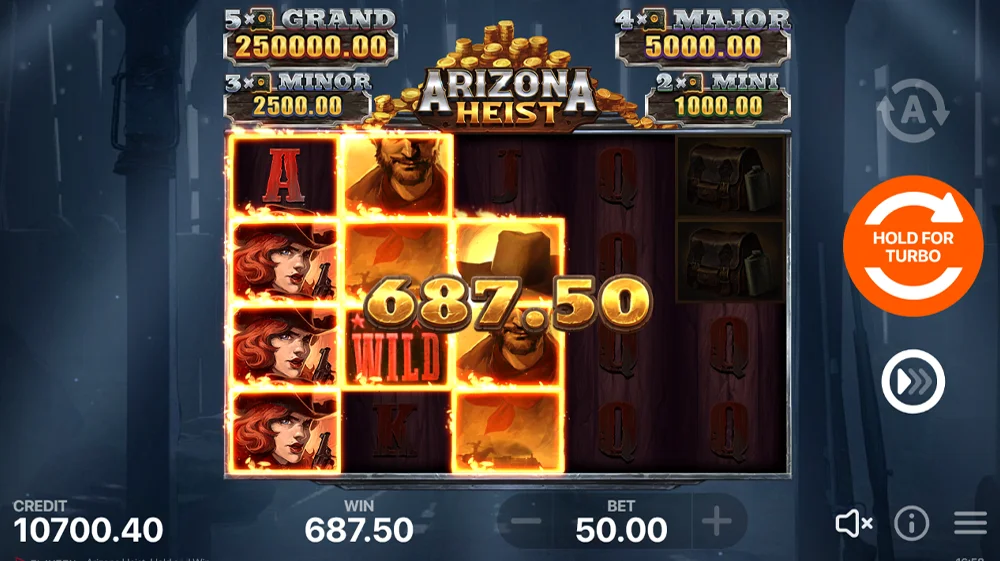 Gains sur la machine à sous Arizona Heist, un jeu d'argent du Romancasino