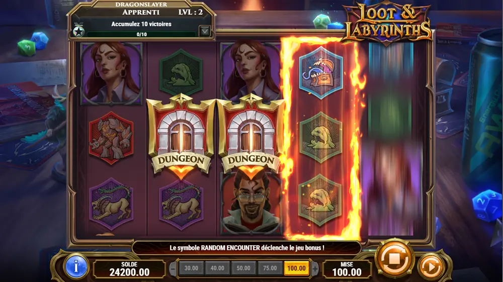 Gain d'argent sur la machine à sous Loot and Labyrinths