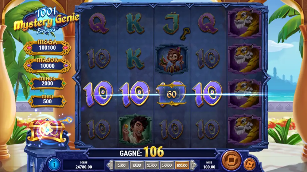 Jouer et gagner sur la machine à sous 1001 Mystery Genie Fortunes