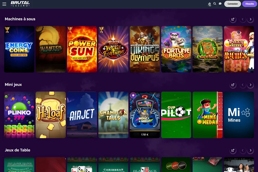 Accueil casino Brutal : Jouer casino