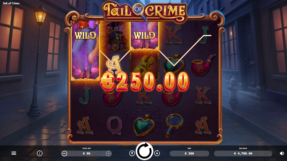 Gains sur le jeu d'argent Tail of Crime d'Ela Games