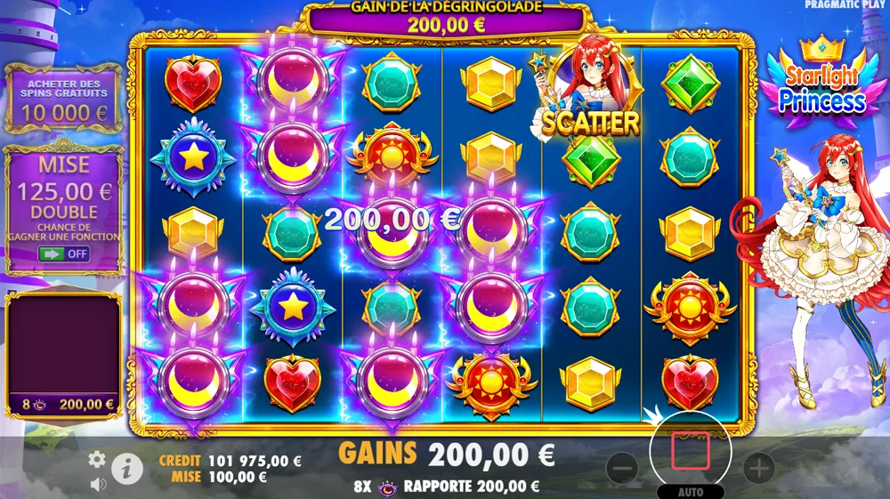 Bonus multiplicateurs de la machine à sous Starlight Princess (Pragmatic Play)