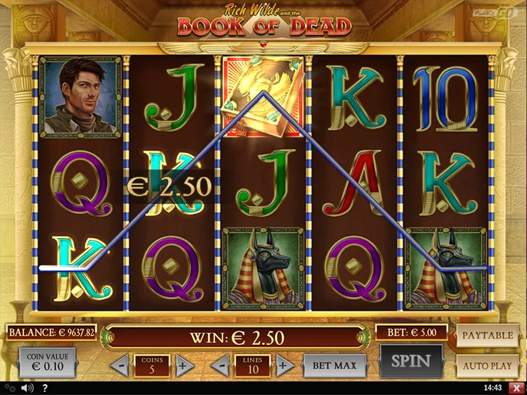 Gagner de l'argent en jouant sur la machine à sous Book of Dead de Play'n Go