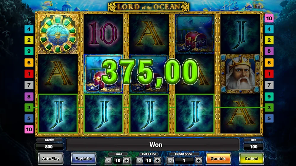 Gagner de l'argent sur la machine à sous Lord of Ocean de Novomatic