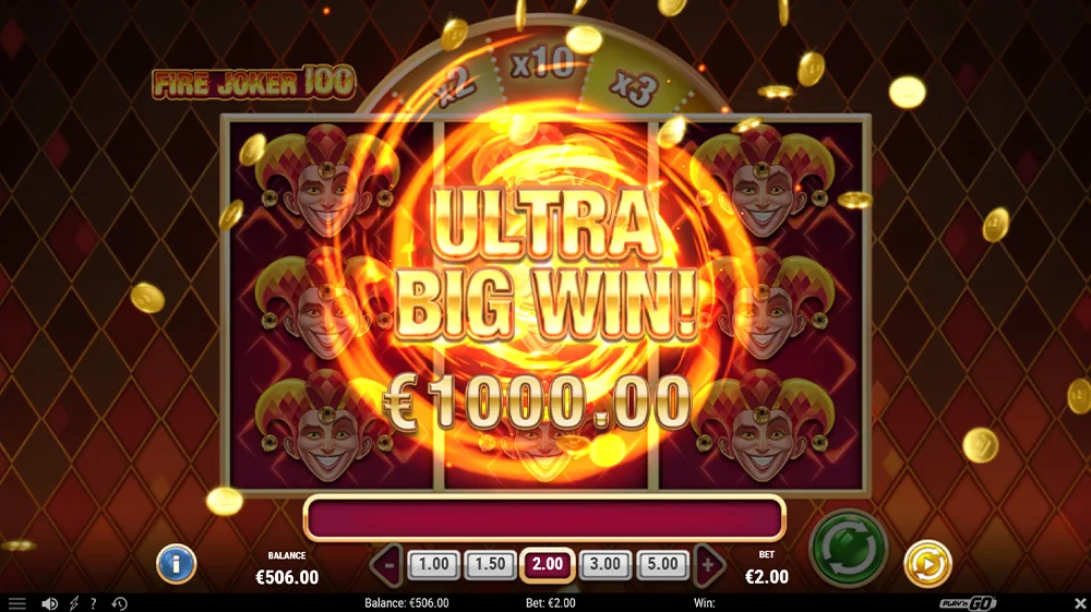 Gagner l'ULTRA BIG WIN, un jackpot phénoménal sur la machine à sous Fire Joker 100