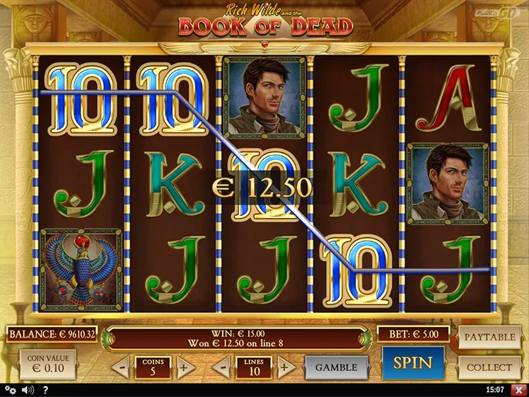 Gameplay et gains machine à sous Book of Dead