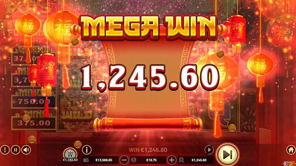 Jackpot MEGA WIN machine à sous Pots of Great Fortune de Betsoft