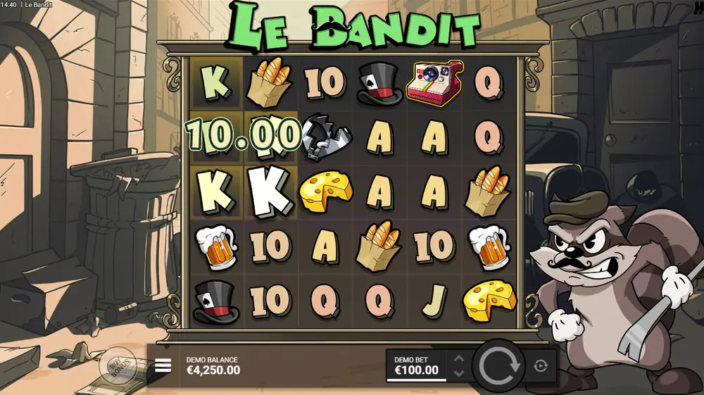 Gameplay machine à sous Le Bandit Hacksaw Gaming