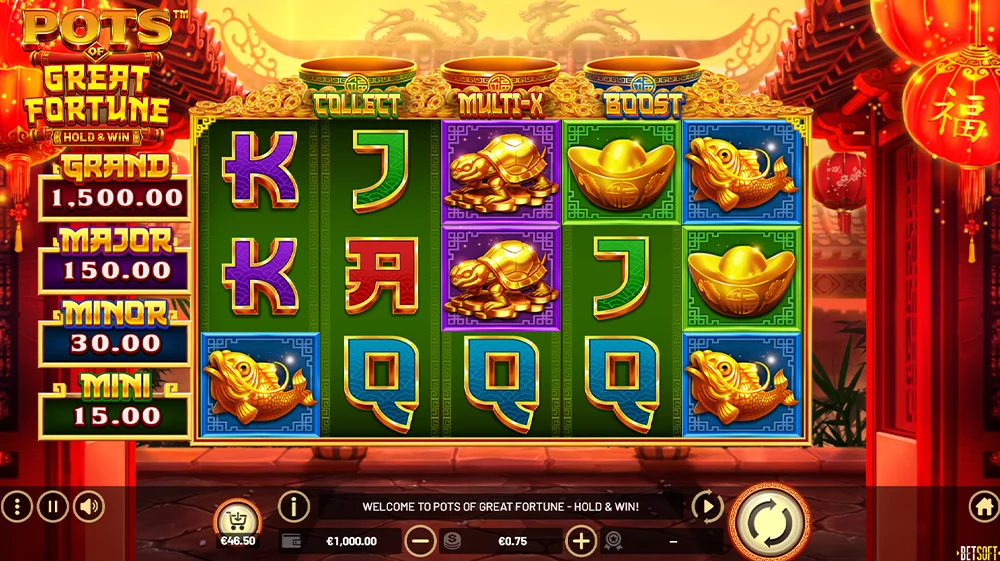 Jouer sur la machine à sous Pots of Great Fortune: Hold and Win de Betsoft Gaming