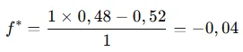 Exemple formule critère de Kelly