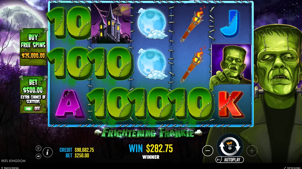 Jeu de casino spécial Halloween Frightening Frankie de Pragmatic Play