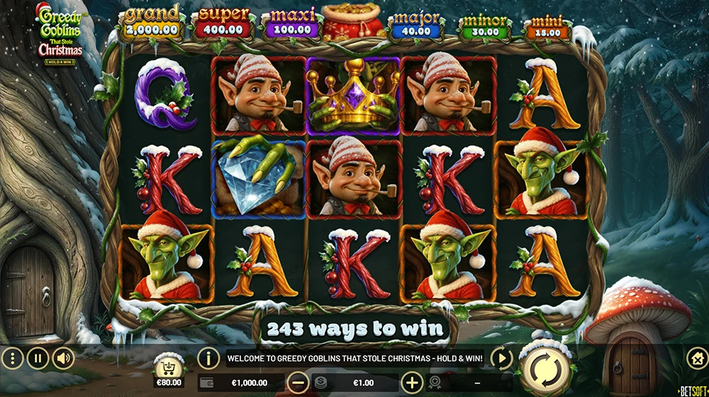 Machine à sous Greddy Goblin spécial Noël : Jouer sur un jeu de casino Betsoft