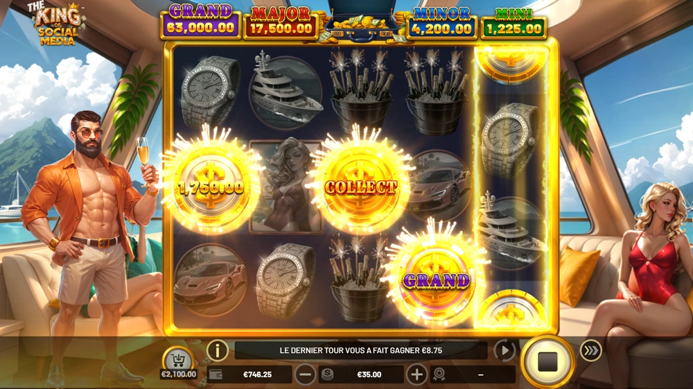 Gagnez des bonus en jouant sur la machine à sous The King of Social Media