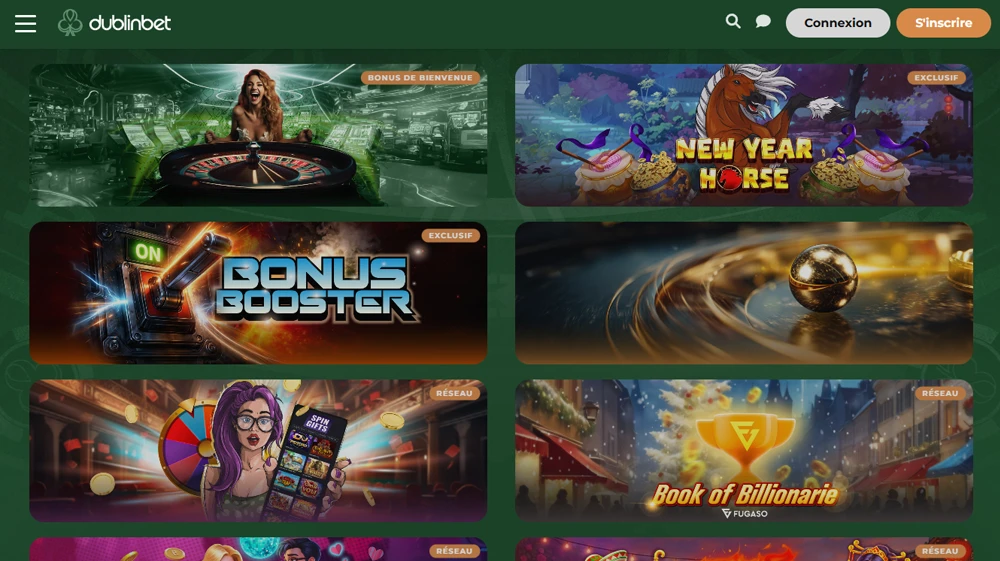 Promotions et bonus du Casino Dublin Bet