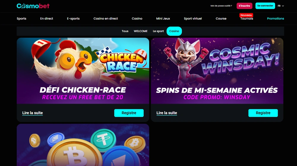 Bonus & Promotions du Casino Cosmobet