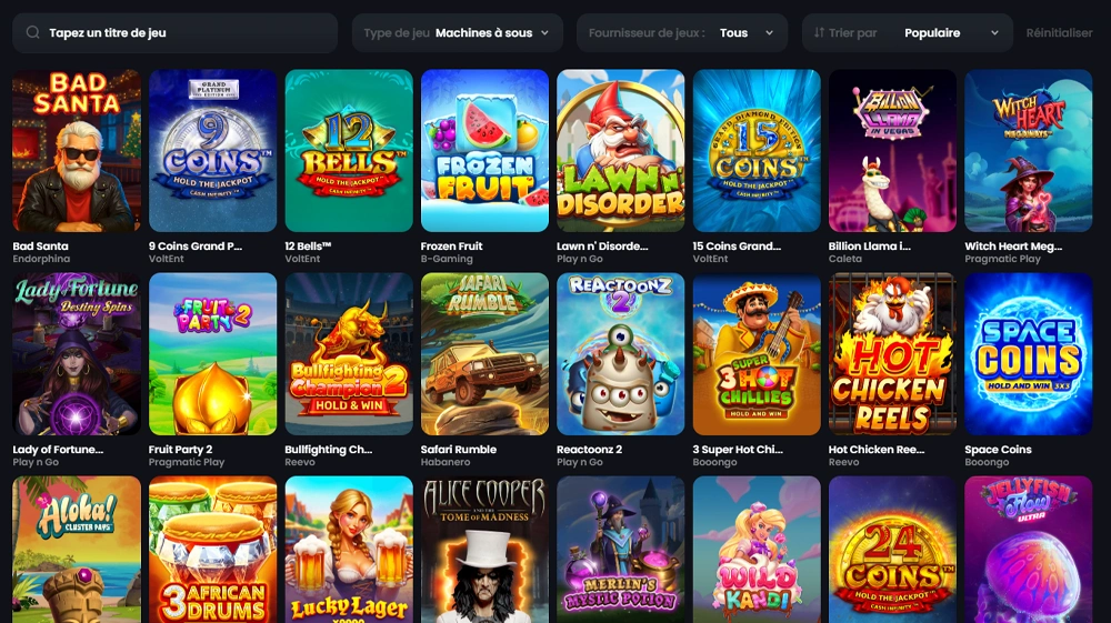 Machines à sous et jeux d'argent du casino en ligne Monacojack