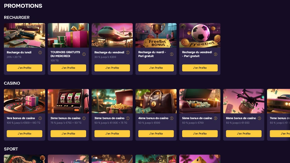 Promotions & Bonus Casino GT.bet